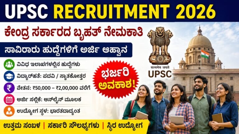ಕೇಂದ್ರ ಸರ್ಕಾರದ ಬೃಹತ್ ನೇಮಕಾತಿ
