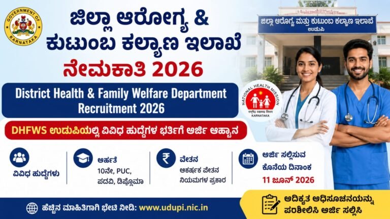DHFWS Udupi Recruitment 2026